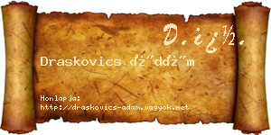 Draskovics Ádám névjegykártya