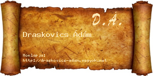 Draskovics Ádám névjegykártya